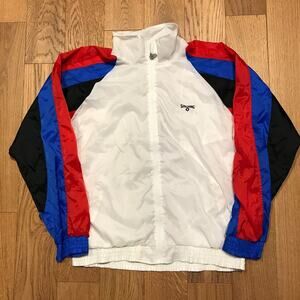 Vintage Spalding Windbreaker Jacket Basketball Full Zip White 90s Size Large